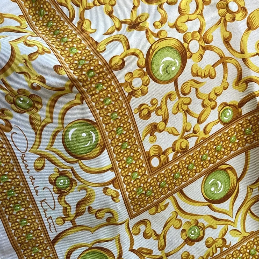 Vintage multicolored Oscar de la Renta silk scarf